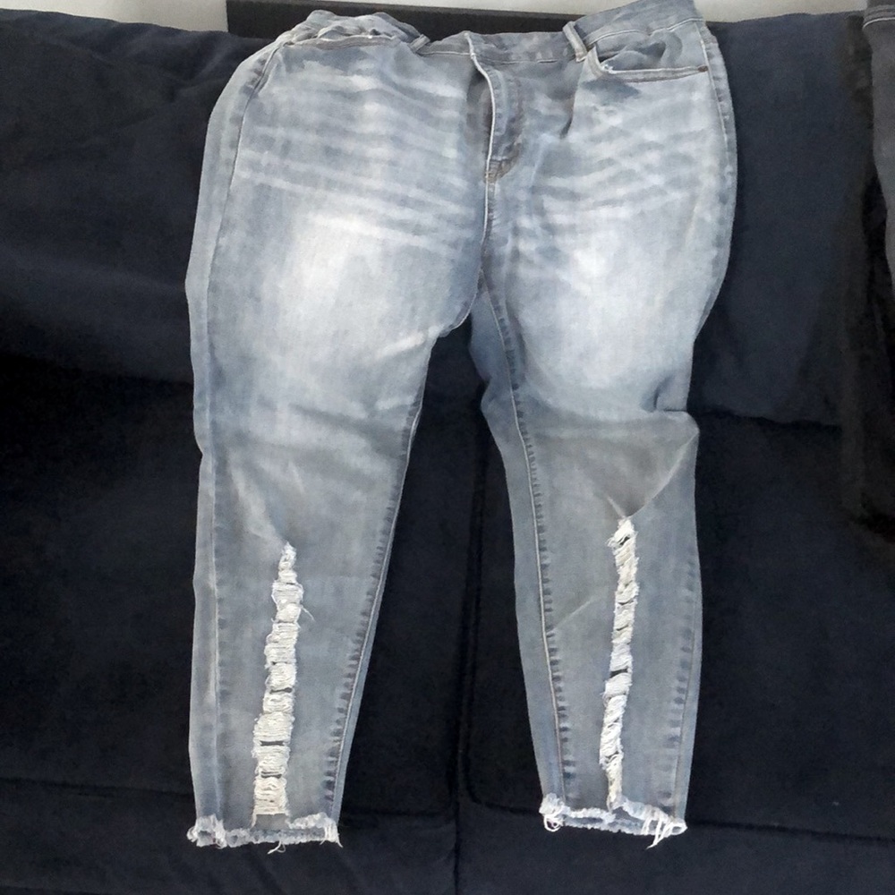 Women’s plus Frayed Destructed Jeans